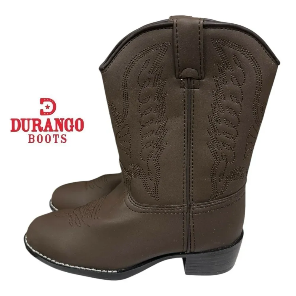 New Durango Little Kids Brown Eagle Western Cowboy Boots 2.5